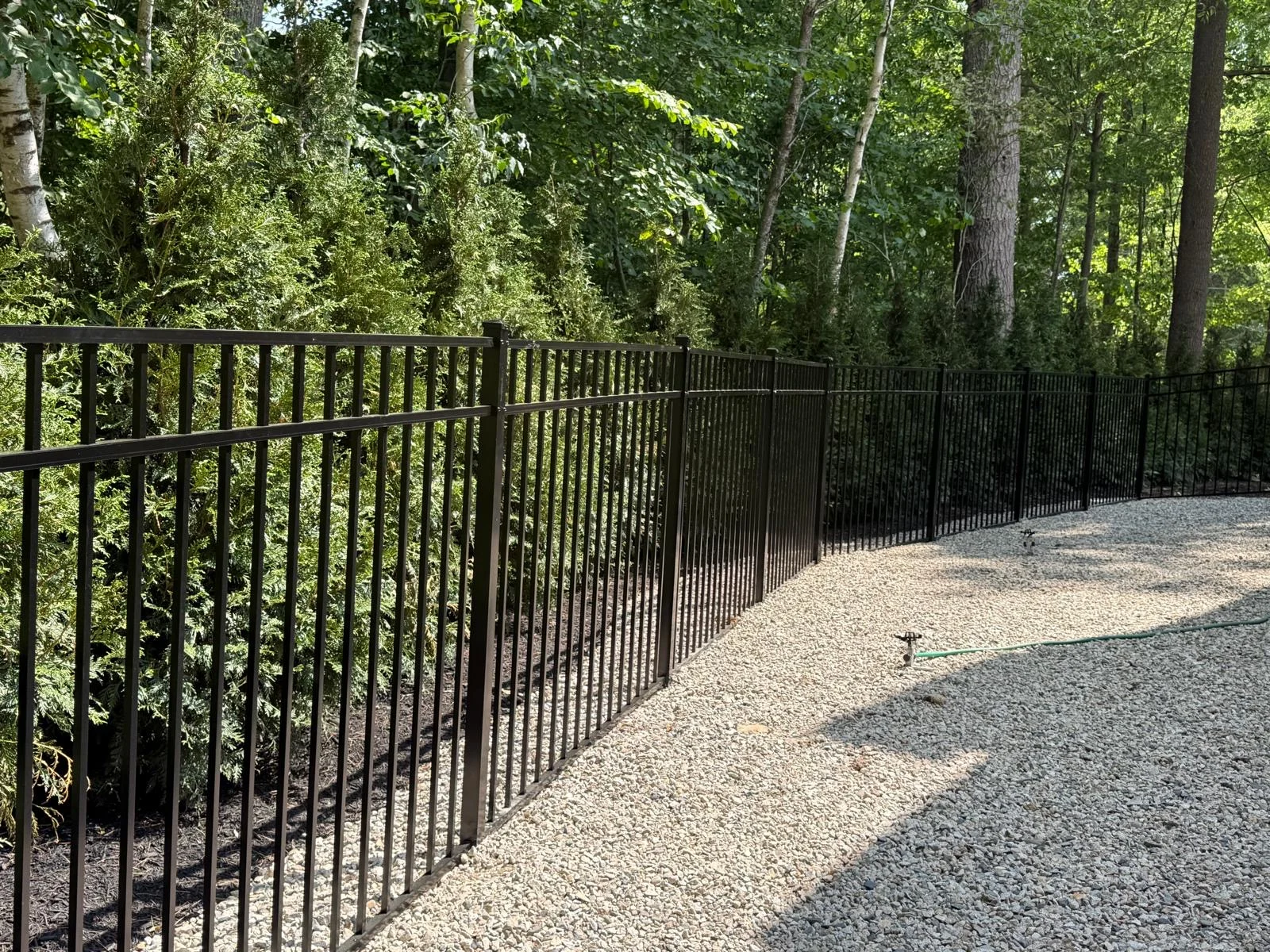 Black ornamental aluminum fence