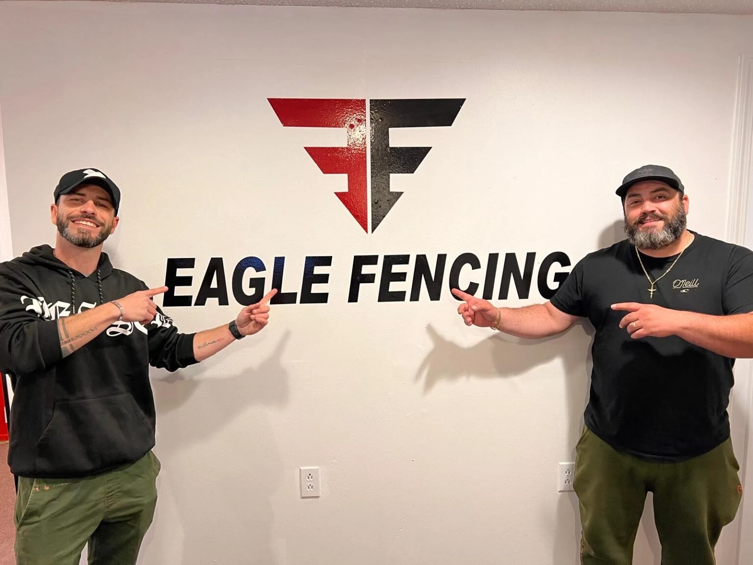 Eagle Fencing owners Thiago and Tharso at the company’s Salem location
