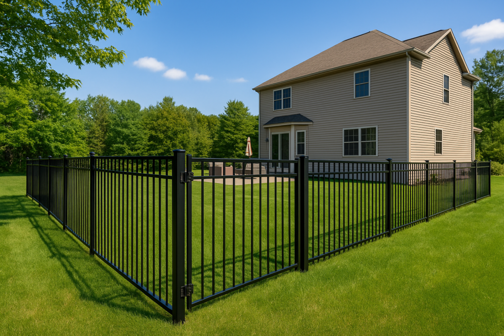 aluminum residential fence installation