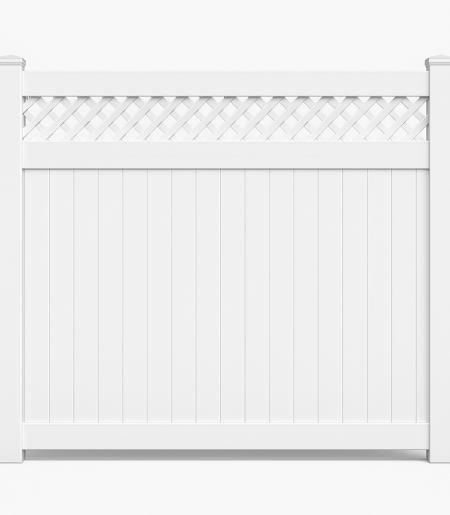 Privacy Vinyl Fence Panel with Diagonal Lattice | 6 ft x 8 ft - Image 3