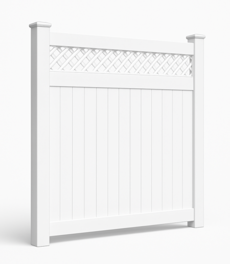Privacy Vinyl Fence Panel with Diagonal Lattice | 6 ft x 8 ft - Image 2