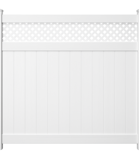 Privacy Fence with Small Diagonal Lattice | White Vinyl | 6ft x 8ft - Image 2