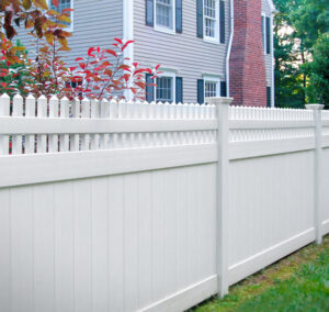 Vinyl Privacy Fence Panel with Straight Picket Top