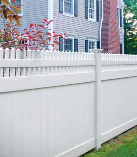 Vinyl Privacy Fence Panel with Straight Picket Top